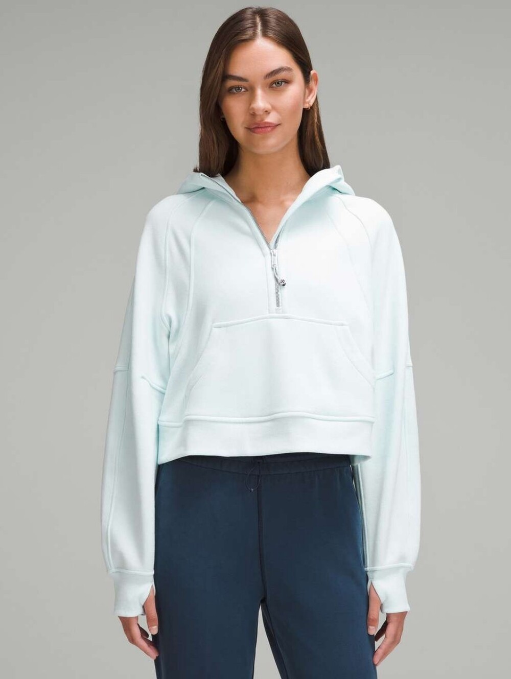 Lululemon Scuba Oversized Half-Zip Hoodie Sheer Blue M/L NWT